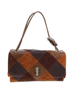 Коричневая большая замшевая сумка через плечо Marc jacobs