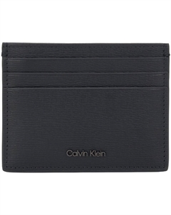 Кожаный картхолдер для мужчин Космический черный Calvin klein