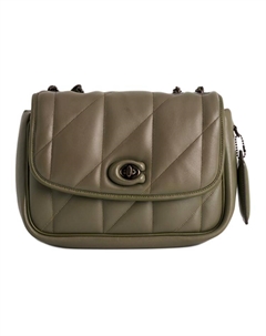 Мадисон Сумка через плечо из овчины средняя женская армейский зеленый Coach