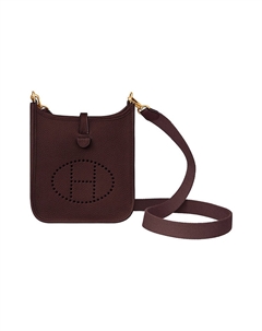 HERMES Кожаная наплечная сумка Evelyne через плечо унисекс седло красный Hermès