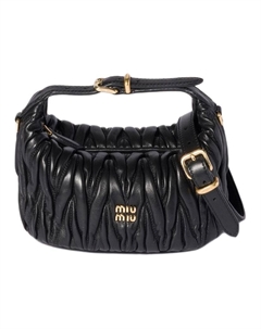 Матовый кожаный клатч Miu miu