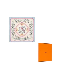 HERMES Шёлковый платок, Light Blue Hermès