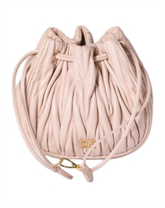 Матовый клатч из овечьей кожи розовый Miu miu