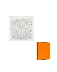 HERMES Шёлковый шарф женский бело-серый, White/Gray Hermès