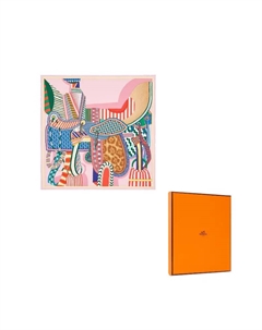 HERMES Шёлковый шарф женский розовый, Pink Hermès