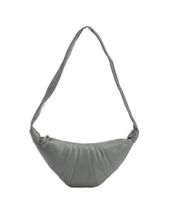 Женская сумка-круассан из овчины серого цвета Lemaire