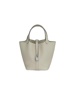 HERMES Пикотин Лок Клеменс Бычья кожа Сумка-корзинка Сумка-ведро Женская сумка 18 Q1 Шалфей Шалфейный зеленый Hermès