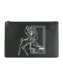 Кожаный клатч унисекс черный Givenchy