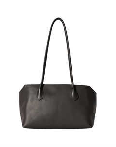 Террасная кожаная сумка через плечо женская тёмно-коричневая The row