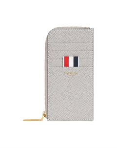 Кожаный картхолдер мужской светло-серый Thom browne
