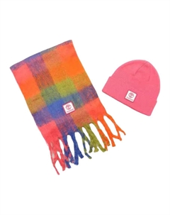 Женская вязаная шапка из полиэстера и акрила розовая, Pink Timberland