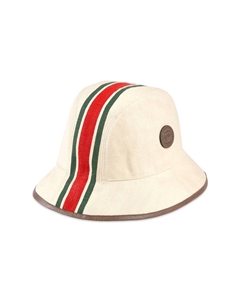 Унисекс белая шляпа-ведро из уличной коллекции Gucci
