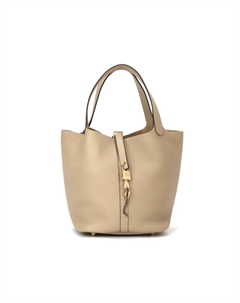 HERMES Пикотин Лок коровья кожа сумка корзина ведро женская сумка 22 тренч серый Hermès