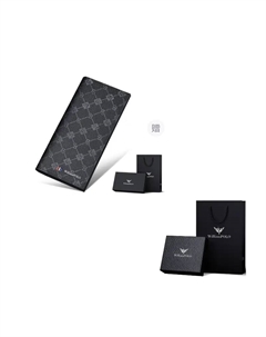 Визитница из ПВХ для мужчин черная, Black Long Williampolo