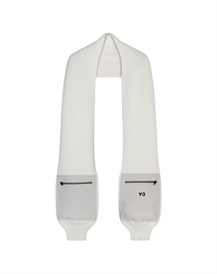 Шерстяной шарф Y 3 мужской белый, White Y-3
