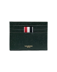 Кожаный картхолдер мужской тёмно-зелёный Thom browne