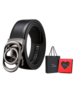 Натуральный кожаный ремень с автоматической пряжкой, Black-Heart Box Jaguar