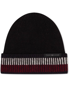 Шерстяная вязаная шапка мужская, Black BDS Tommy hilfiger