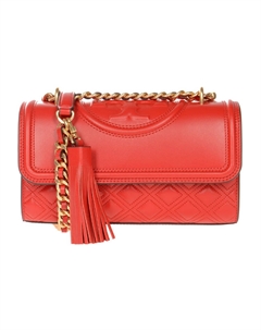 Сумка через плечо Fleming из овчины малого размера женская красная Tory burch