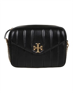 Кожаная фотосумка через плечо женская черная Tory burch