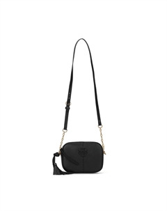 Сумка через плечо из кожи коровы Макгроу для фотоаппарата женская черная Tory burch