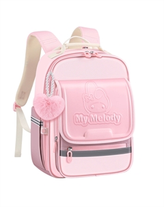 Искусственная кожа Полиэстеровый школьный рюкзак Детский фиолетово-розовый, [3D 3D Effect Lighter Back Pad]My Melody-Pink Sanrio