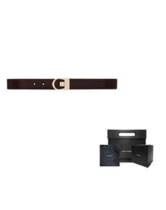 Ремень с логотипом двусторонний, Brown Saint laurent