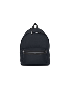 Нейлоновый холщовый кожаный рюкзак мужской морской синий черный Saint laurent