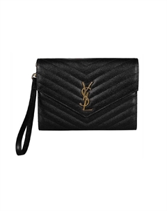 Кожаный клатч женский черный Saint laurent