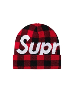Большая логотипная шапка FW22, Red Plaid Supreme