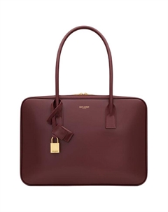 Кожаная сумка через плечо женская бордовая Saint laurent