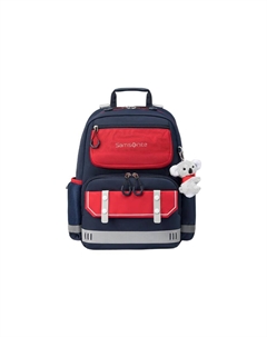 Большой детский рюкзак из ткани синий красный Samsonite
