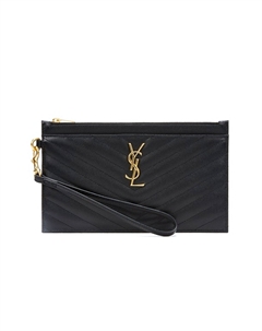 Кожаный клатч Cassandre женский черный Saint laurent