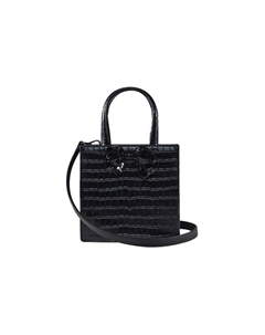 Автопортрет Маленькая квадратная сумка из коровьей кожи Женская черная миниатюрная сумка через плечо Self-portrait