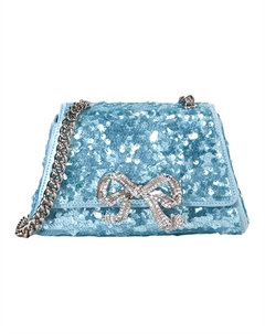 Полиэстеровая сумка через плечо миниатюрная женская голубая Self-portrait