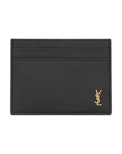 Кожаный картхолдер женский черный Saint laurent