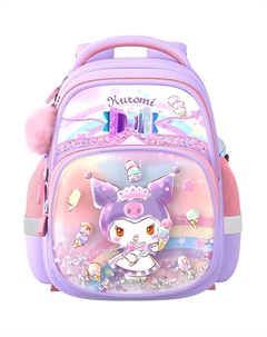 Полиэстеровый рюкзак школьный детский Мелоди розовый и Куроми фиолетовый, Kuromi Purple Sanrio