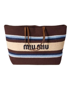Хлопковая сумка-шоппер Miu miu