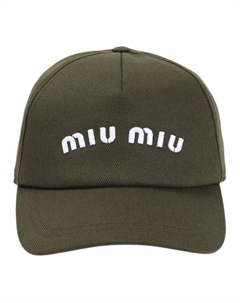 Хлопковая бейсболка женская зеленая, Green Miu miu