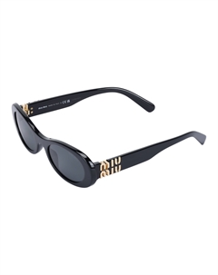 Солнцезащитные очки Miu Glimpse с овальной оправой, Black Miu miu