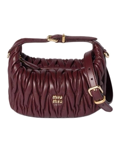 Матовый жаккардовый клатч из ягненка Miu miu