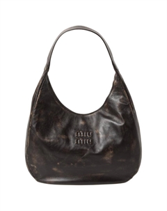 Сумка через плечо из кожи наппа женская кофейная Miu miu