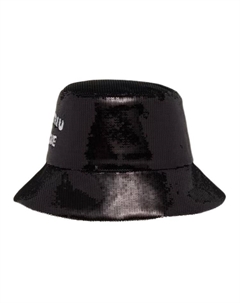 Тканевая ведёрная шляпа женская черная, Black Miu miu