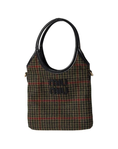 Тканевая наплечная сумка через плечевая сумка женская сумка тёмно-зелёная и чёрная Miu miu