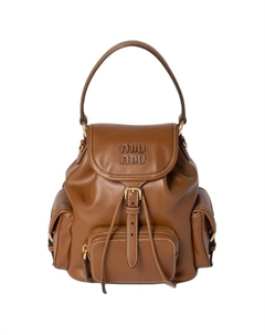 Кожаный рюкзак унисекс коричневый Miu miu