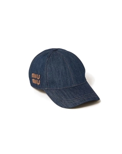 Тканевая бейсболка женская синяя, Blue Miu miu