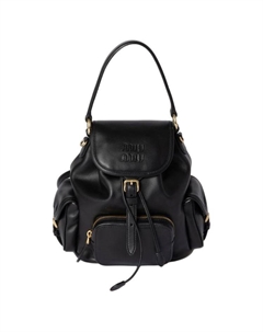 Женский рюкзак из телячьей кожи черный Miu miu