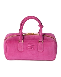 Аркади Серия большая женская клатч из замши с одним плечом фуксия Miu miu