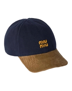 Бейсболка с вставками из вельвета, Blue Miu miu