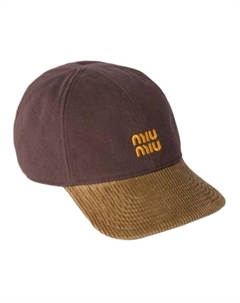 Бейсболка с вставками из вельвета, Brown Miu miu
